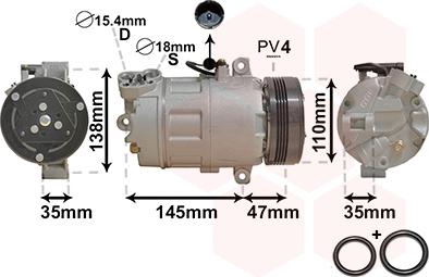 Van Wezel 0600K395 - Компрессор кондиционера unicars.by