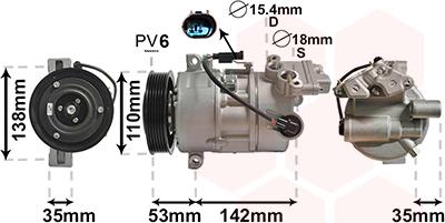 Van Wezel 0600K393 - Компрессор кондиционера unicars.by