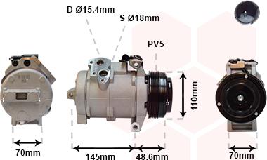 Van Wezel 0600K334 - Компрессор кондиционера unicars.by