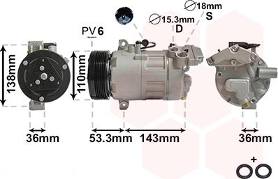 Van Wezel 0600K321 - Компрессор кондиционера unicars.by