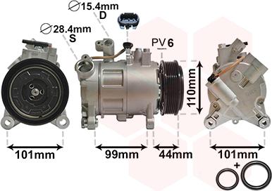 Van Wezel 0601K702 - Компрессор кондиционера unicars.by