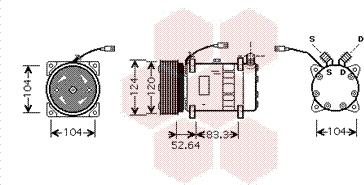 Van Wezel 0100K095 - Компрессор кондиционера unicars.by