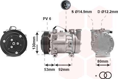 Van Wezel 0100K009 - Компрессор кондиционера unicars.by