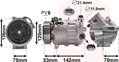 Van Wezel 0100K143 - Компрессор кондиционера unicars.by