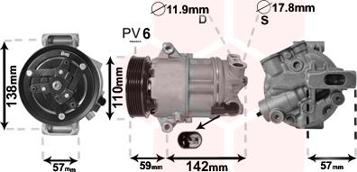 Van Wezel 0100K133 - Компрессор кондиционера unicars.by