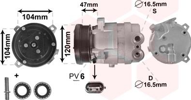 Van Wezel 0800K054 - Компрессор кондиционера unicars.by