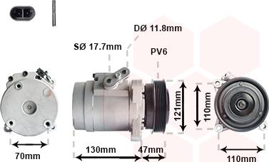 Van Wezel 0800K036 - Компрессор кондиционера unicars.by