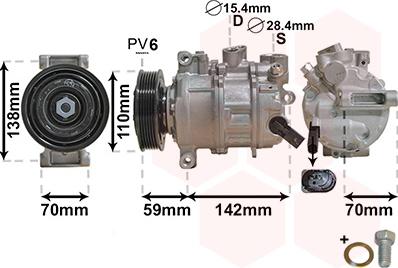 Van Wezel 0300K401 - Компрессор кондиционера unicars.by