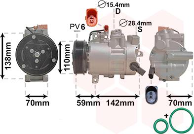 Van Wezel 0300K402 - Компрессор кондиционера unicars.by