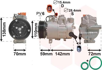 Van Wezel 0300K411 - Компрессор кондиционера unicars.by