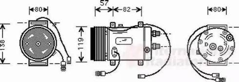 Van Wezel 0300K008 - Компрессор кондиционера unicars.by