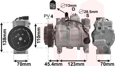 Van Wezel 0300K279 - Компрессор кондиционера unicars.by