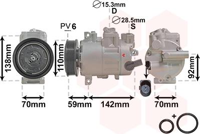 Van Wezel 0300K181 - Компрессор кондиционера unicars.by