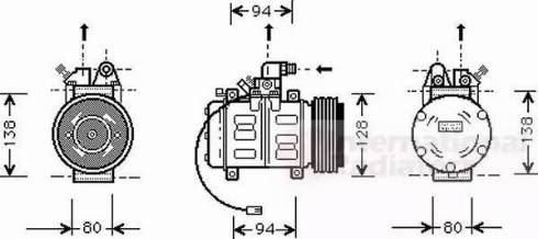 Van Wezel 0300K182 - Компрессор кондиционера unicars.by