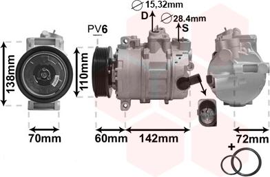 Van Wezel 0300K344 - Компрессор кондиционера unicars.by