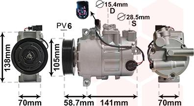 Van Wezel 0300K279 - Компрессор кондиционера unicars.by