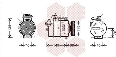 Van Wezel 0300K275 - Компрессор кондиционера unicars.by