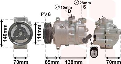 Van Wezel 0301K709 - Компрессор кондиционера unicars.by