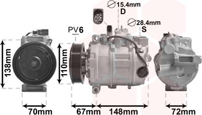 Van Wezel 0301K701 - Компрессор кондиционера unicars.by