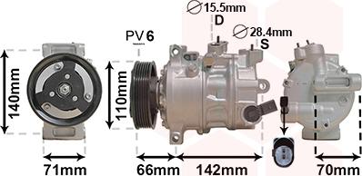 Van Wezel 0301K703 - Компрессор кондиционера unicars.by