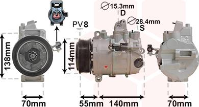 Van Wezel 0200K187 - Компрессор кондиционера unicars.by