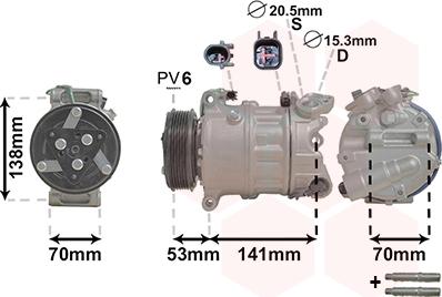 Van Wezel 0200K209 - Компрессор кондиционера unicars.by