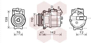 Van Wezel 0200K208 - Компрессор кондиционера unicars.by