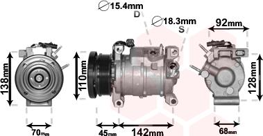 Van Wezel 0700K128 - Компрессор кондиционера unicars.by