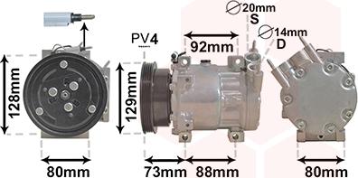 Van Wezel 1501K705 - Компрессор кондиционера unicars.by