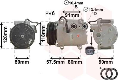 Van Wezel 1800K451 - Компрессор кондиционера unicars.by