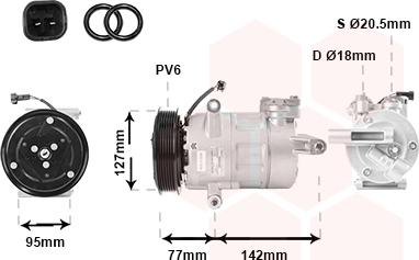 Van Wezel 1800K469 - Компрессор кондиционера unicars.by