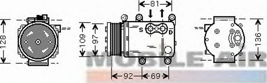 Van Wezel 1800K419 - Компрессор кондиционера unicars.by