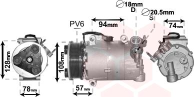 Van Wezel 1800K482 - Компрессор кондиционера unicars.by