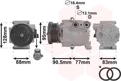 Van Wezel 1800K434 - Компрессор кондиционера unicars.by