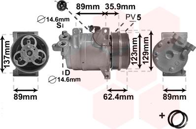 Van Wezel 1800K433 - Компрессор кондиционера unicars.by