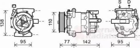 Van Wezel 1800K470 - Компрессор кондиционера unicars.by