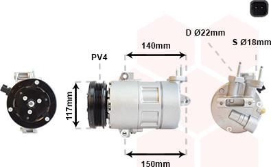 Van Wezel 1800K595 - Компрессор кондиционера unicars.by