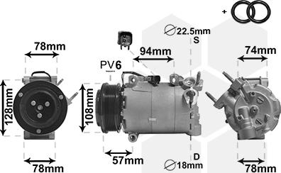 Van Wezel 1800K587 - Компрессор кондиционера unicars.by