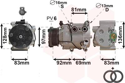 Van Wezel 1800K171 - Компрессор кондиционера unicars.by