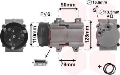 Van Wezel 1800K284 - Компрессор кондиционера unicars.by