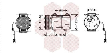 Van Wezel 1800K285 - Компрессор кондиционера unicars.by