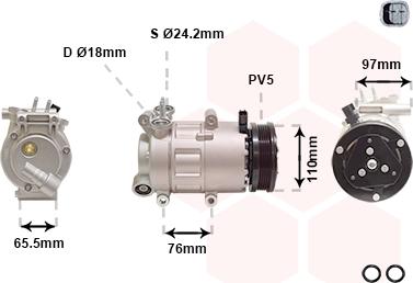 Van Wezel 1801K001 - Компрессор кондиционера unicars.by