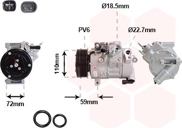 Van Wezel 1801K730 - Компрессор кондиционера unicars.by