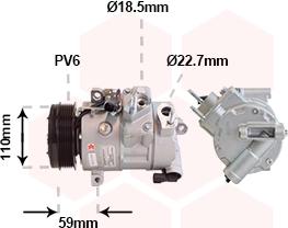 Van Wezel 1801K729 - Компрессор кондиционера unicars.by