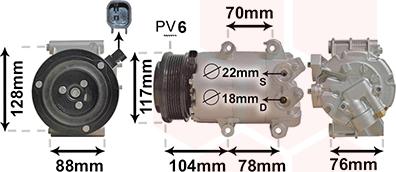 Van Wezel 1801K728 - Компрессор кондиционера unicars.by