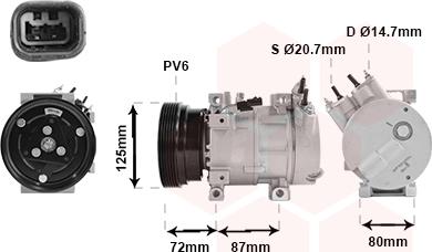 Van Wezel 1300K429 - Компрессор кондиционера unicars.by