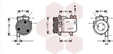 Van Wezel 1300K002 - Компрессор кондиционера unicars.by