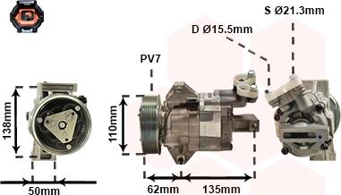 Van Wezel 1300K342 - Компрессор кондиционера unicars.by