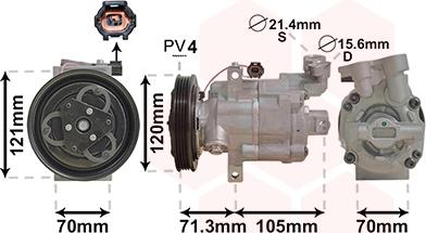 Van Wezel 1300K306 - Компрессор кондиционера unicars.by