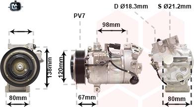 Van Wezel 1301K701 - Компрессор кондиционера unicars.by